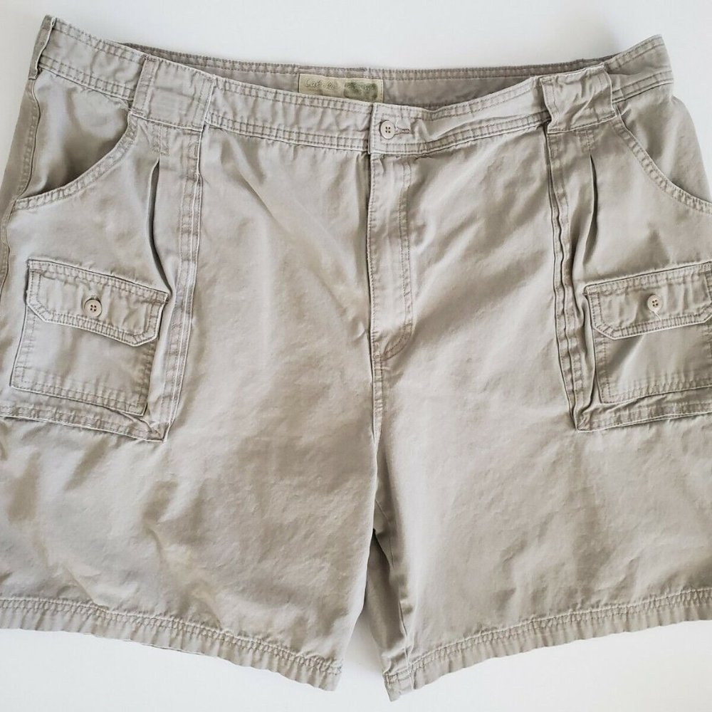 Cabelas Mens Cargo 7 Pocket Hiker Shorts Size 46 Regular Khaki Tan Cotton